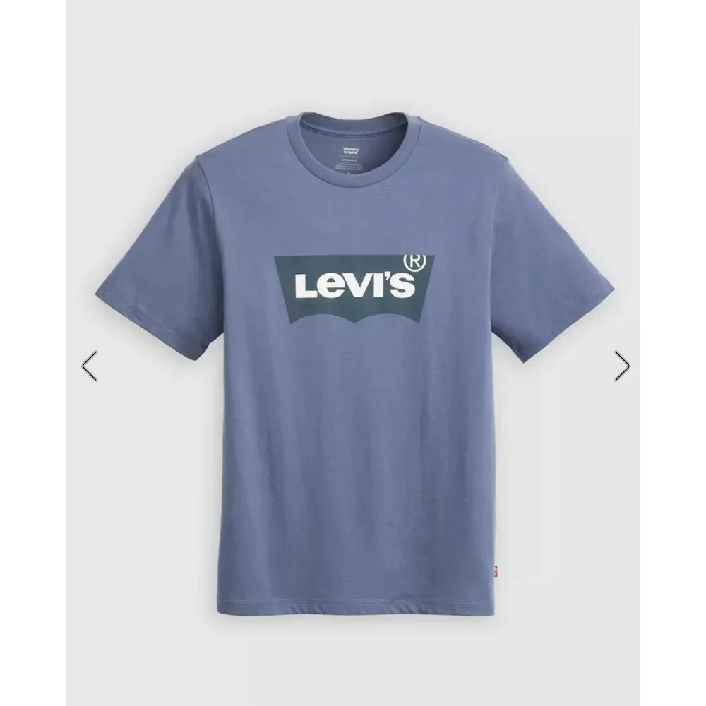 Levi's Mens Batwing Logo Graphic T-Shirt Blue Standard Fit Medium NWT